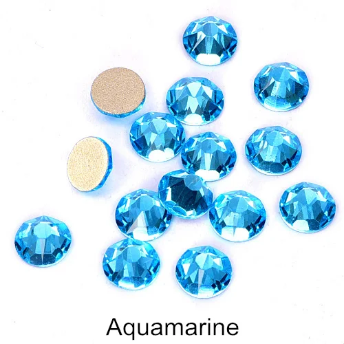 Aquamarine SS16 144 шт. 2088 Одежда высшего качества прозрачный арт для ногтей со стразами с 16 украшения для ногтей блестящее Стекло Стразы, не требующие горячего крепления H0913 - Цвет: Aquamarine