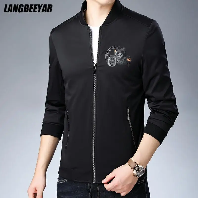 

Top Quality New Designer Brand Casual Streetwear Baseball Collar Jacket For Men Style Fashion Cool Printed Coats Men's Clothing