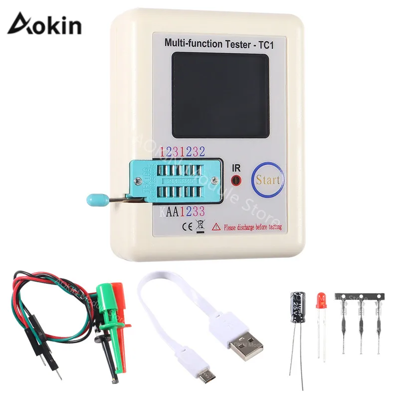 

New Multi-functional 1.8 Inch Colorful Display TFT Backlight Transistor LCR-TC1 Tester for Diode Triode Capacitor Resistor