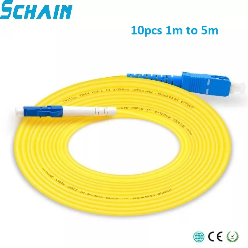 10 Pcs Sc Upc To LC Upc Simplex 2.0mm Pvc Single Mode Fiber Patch Cable Fibra Optica Jumper Fiber Patch Cord Ftth