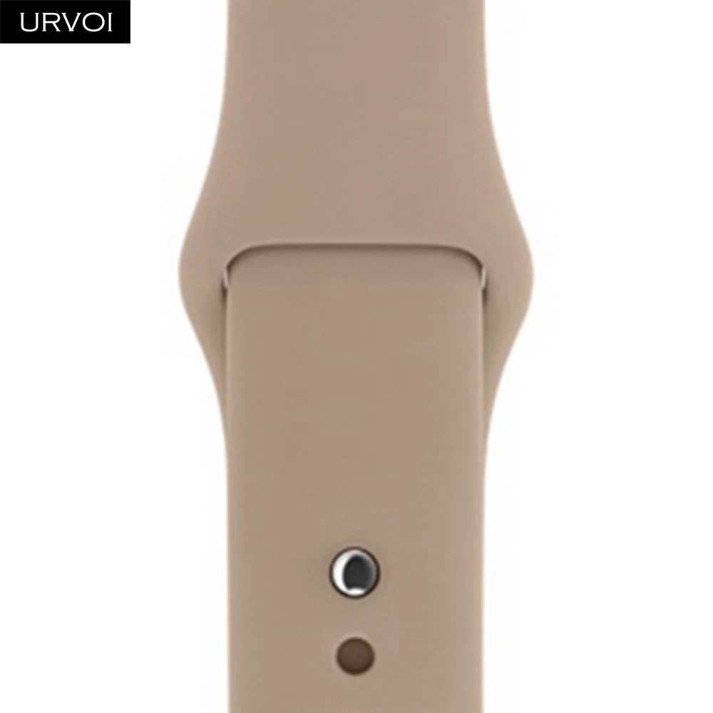 Walnut Спортивный ремешок URVOI для apple watch 5, 4, 3, 2, 1, силиконовый ремешок для iWatch 40 мм, 44 мм, застежка на булавке и застежке, новинка, сосновый зеленый - Цвет ремешка: Walnut