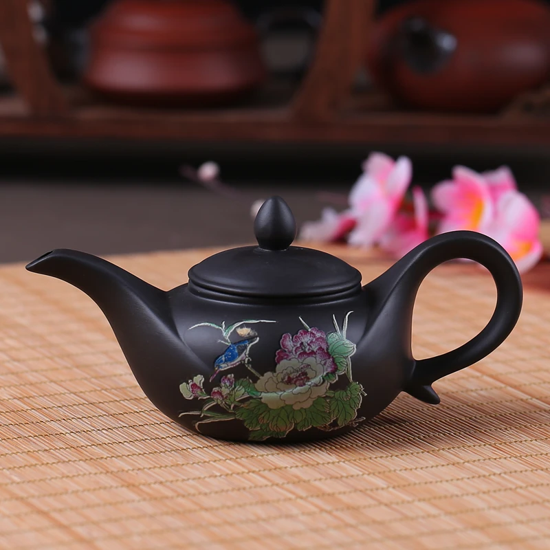 Исин Чайник 120 мл Фиолетовый Глиняный ручной работы горшки Цзы-Ша Китайский