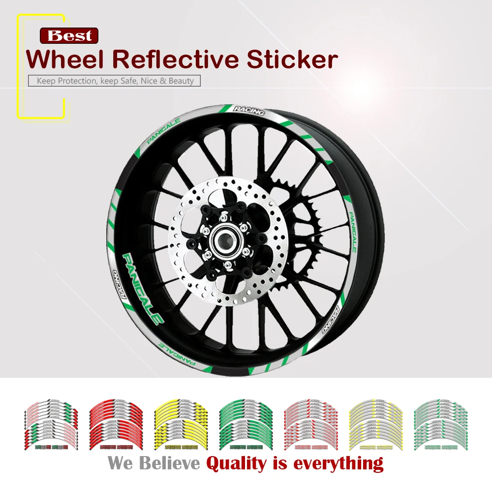 

12 Strips Stickers Motorcycle Decals Reflective Waterproof Wheel Decals For Ducati Panigale 899 950 959 1299 1199 S R G V4 KN