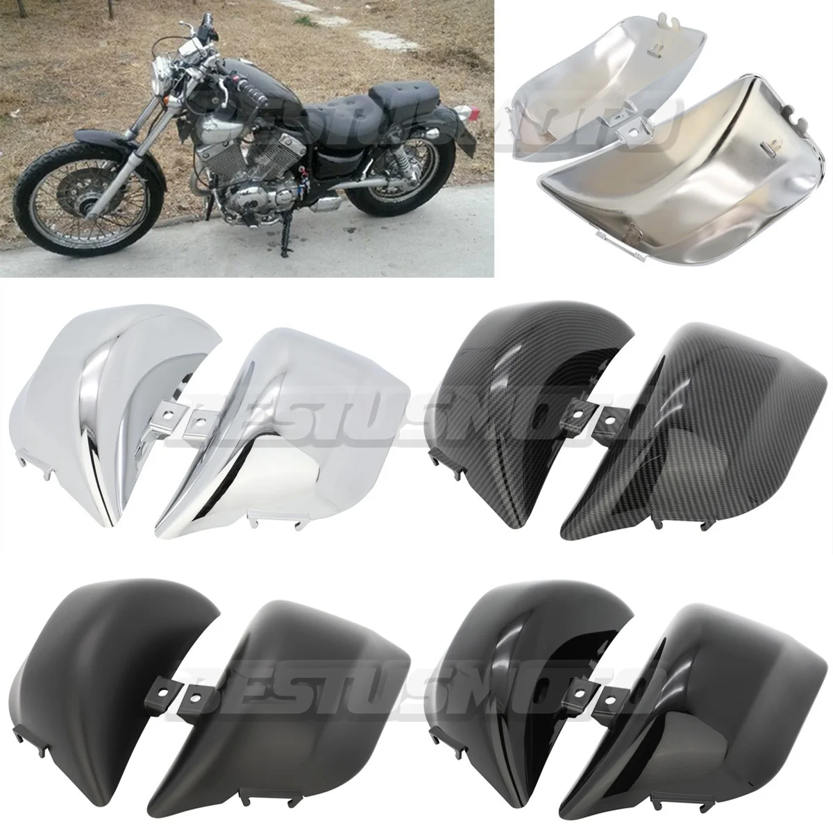 Motorcycle Side Fairing Battery Cover For Yamaha Virago 535 400 XV535 XV400 1987-2014 2015 2016 2017 2018 2019 2020 2021 2022