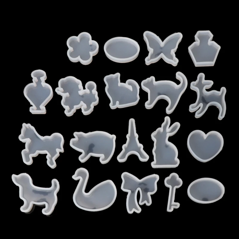 

19Pcs Silicone Mold DIY Animal Pendant Necklace Jewelry Mould Resin Craft Tool