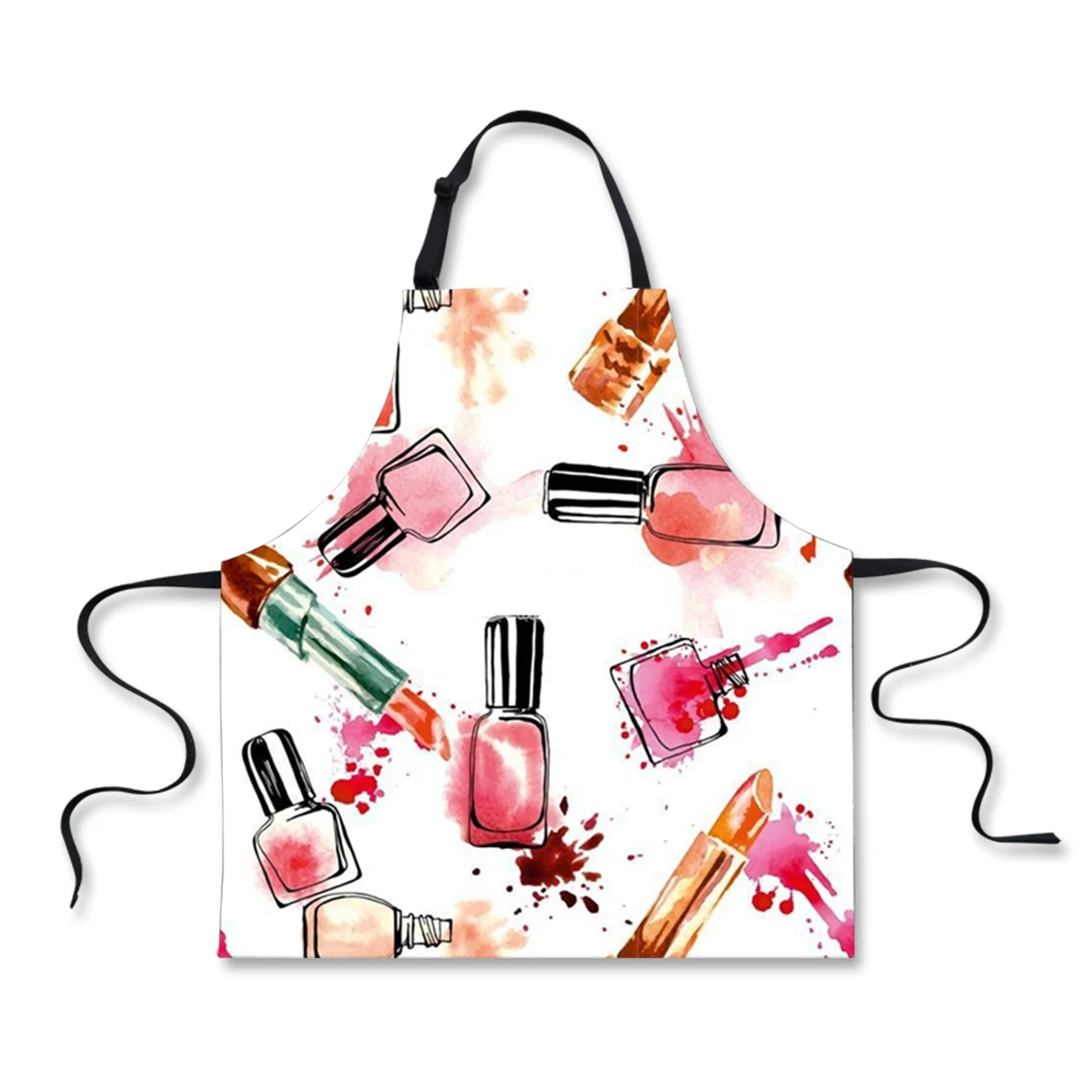 

Cool Make-Up 3d Printed Kitchen Apron For Women Brief Anti-Oil Baking Cooking Accessories Bib Cleaning Aprons Fartuch Kuchenny