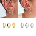 Романтичные круглые серьги-кольца из фиолетового циркона для женщин, 9 мм