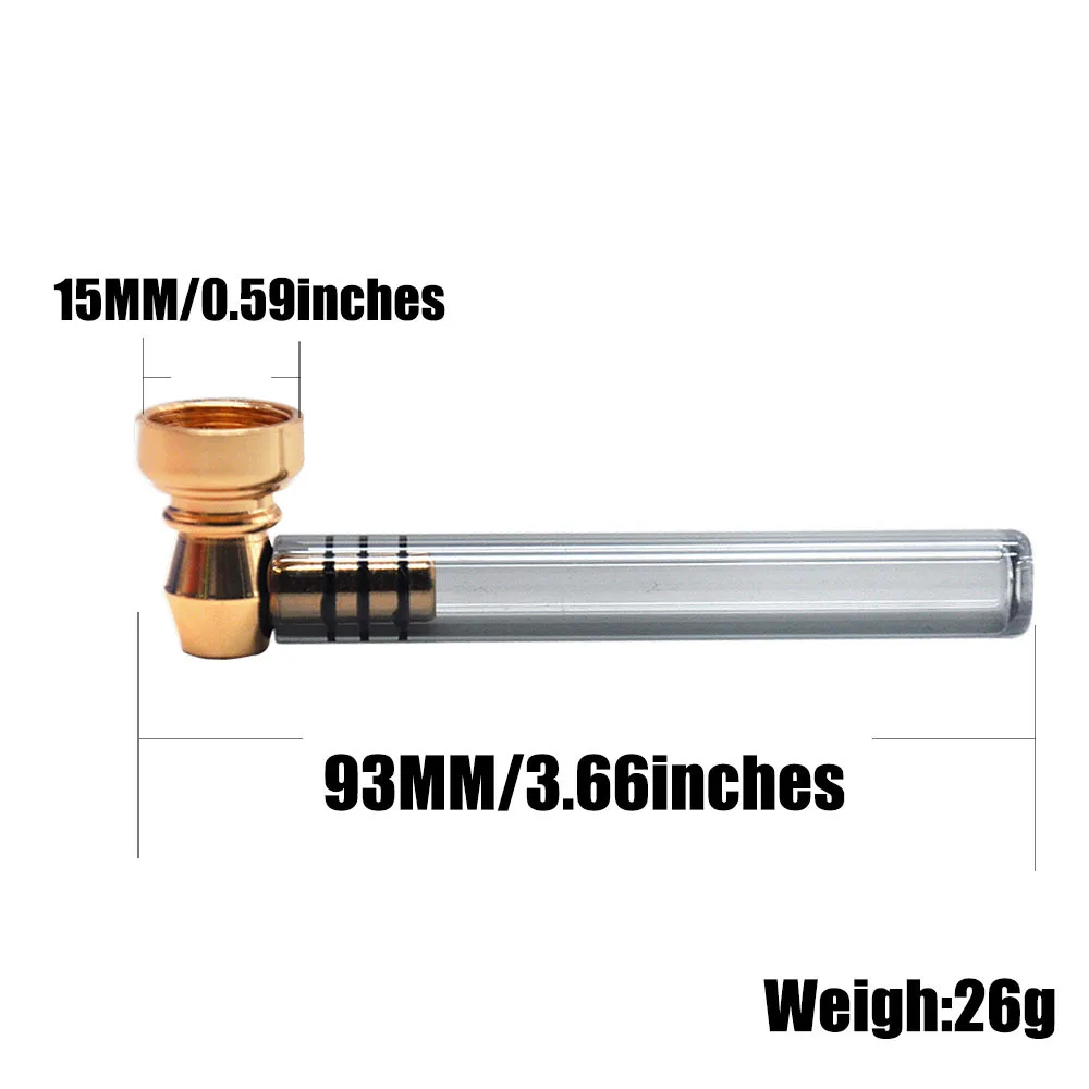 

The New Small Metal Cigarette Mini Portable Glass Pipe Smoking Set Travel Convenient To Carry Pocket Size Pipe Friend For Gift