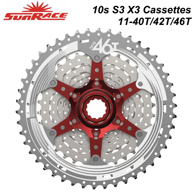 Sunracing 10 скоростей CSMX3 S3 MTB велосипед кассета 11s 40T 42T 46T свободного хода для shimano 10V