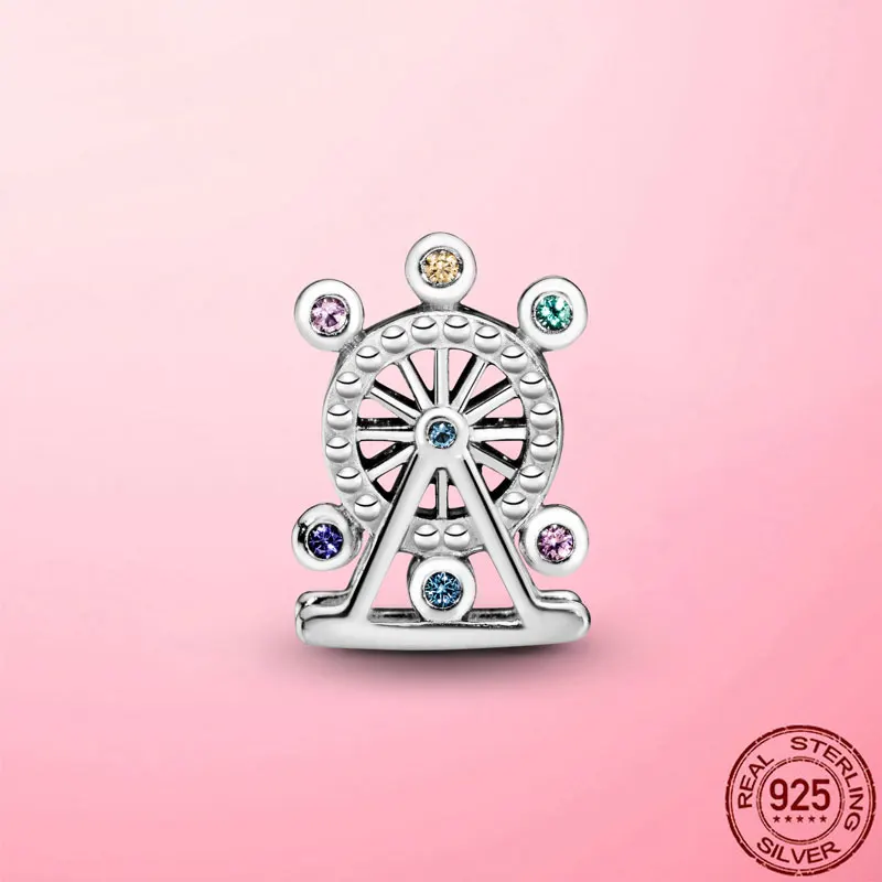

Silver Charm 925 Sterling Silver Colorful Ferris Wheel Charm Beads Fit Original Pandora Charm Bracelet Silver 925 Jewelry Making