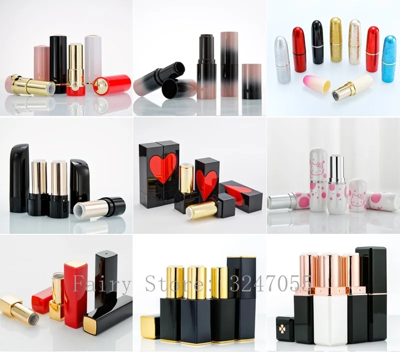 

10/30/50pcs Diy Empty Lipstick Tube Round Square Lipstick Shell Packaging 12.1mm Lip Balm Container Cosmetics Refillable