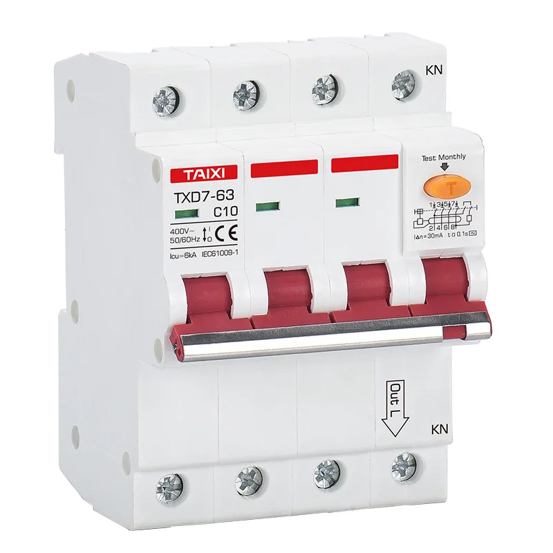 Автоматический выключатель ELCB для низкого напряжения 63 А 30 мА 100 300 6 ка |