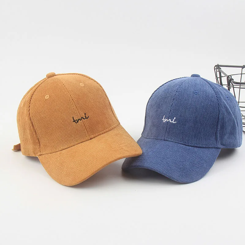 

Autumn and winter season corduroy alphabet embroidery baseball cap versatile casual sun hat simple fashion cap
