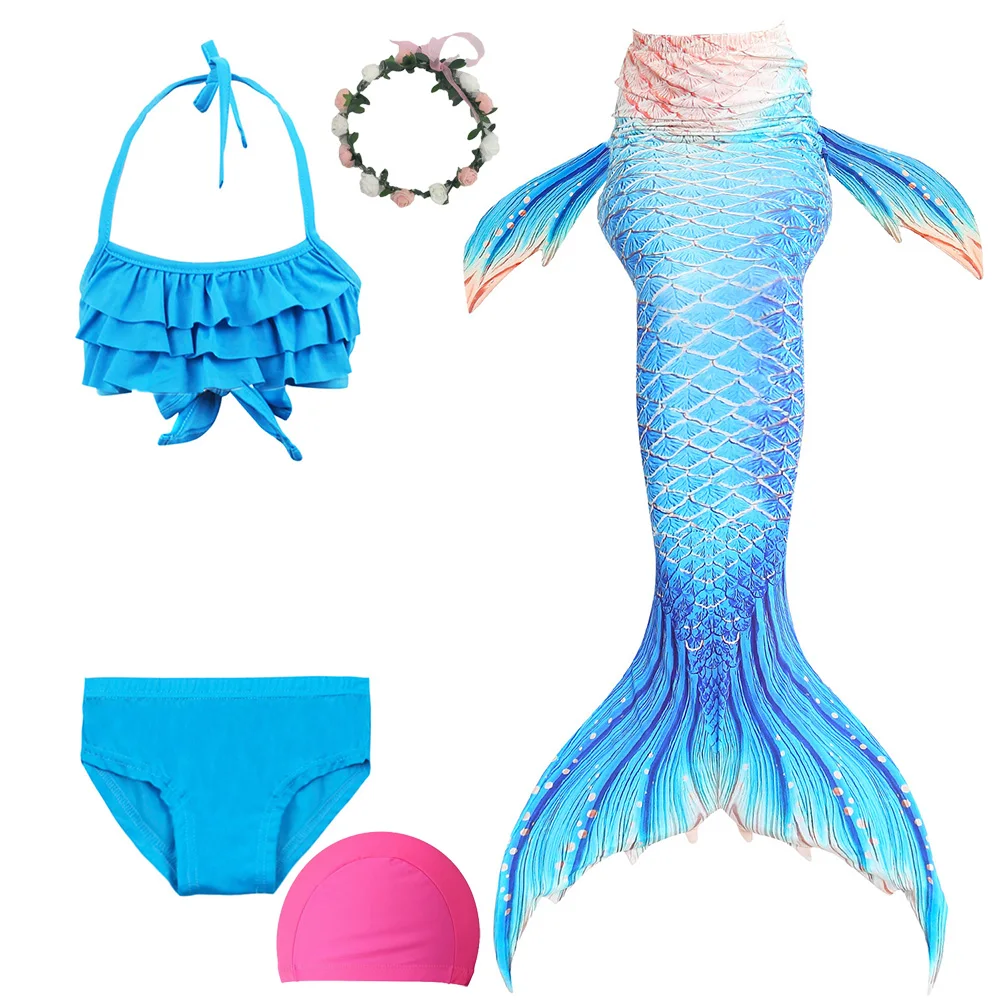Детский пляжный костюм Русалочки купальный с моноластами для девочек бикини