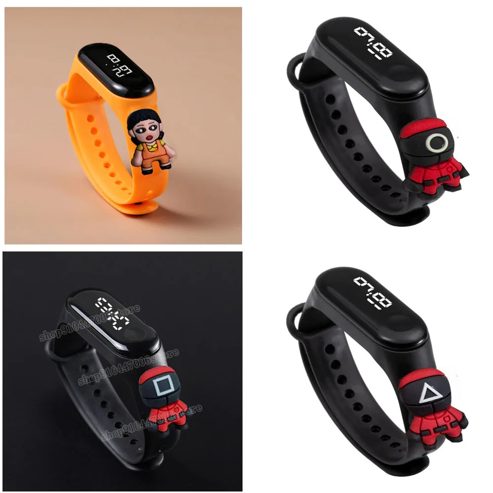 Светодиодные электронные часы игра кальмар новые часы-браслет для кукол модные