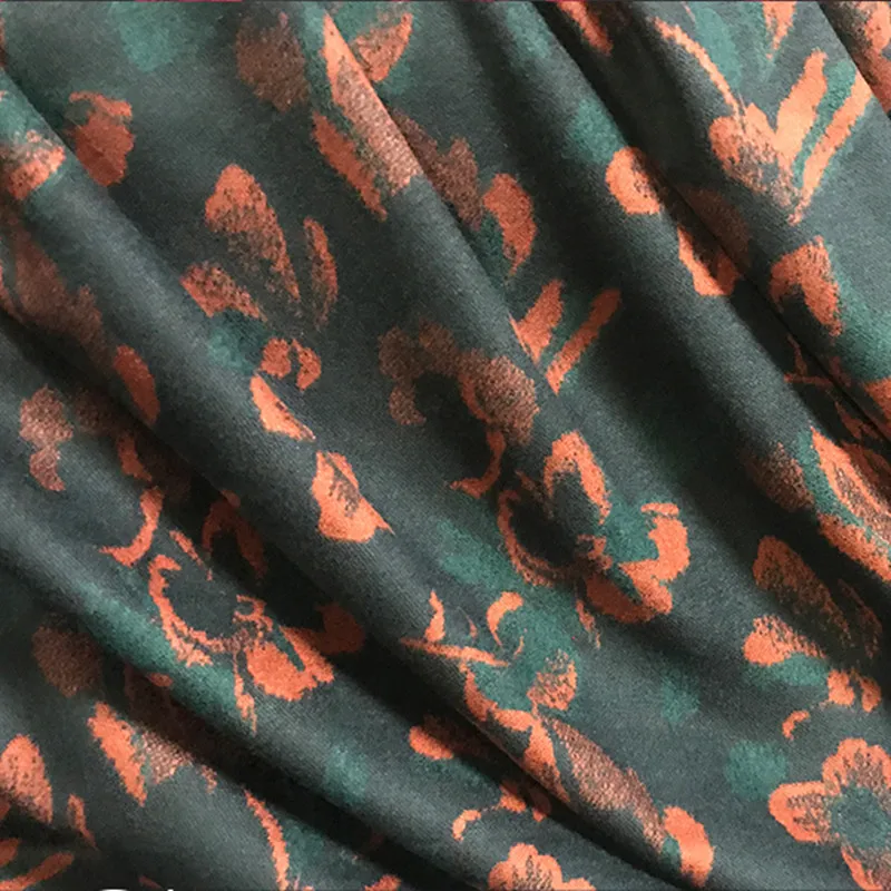 Небольшая Цветочная шерстяная жаккардовая ткань для платья женская вязаная