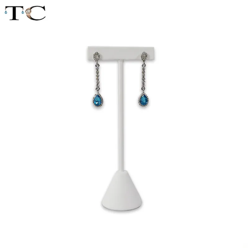 Высокое качество белый искусственная кожа (ПУ) серьги стойка с ювелирными