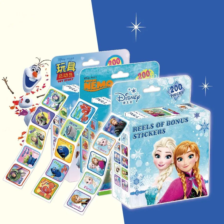 

200 Pcs Disney Cartoon Stickers Frozen 2 Elsa And Anna Princess Sofia Little Pony Pixar Cars Kids Removable Sticker Makeup Toy