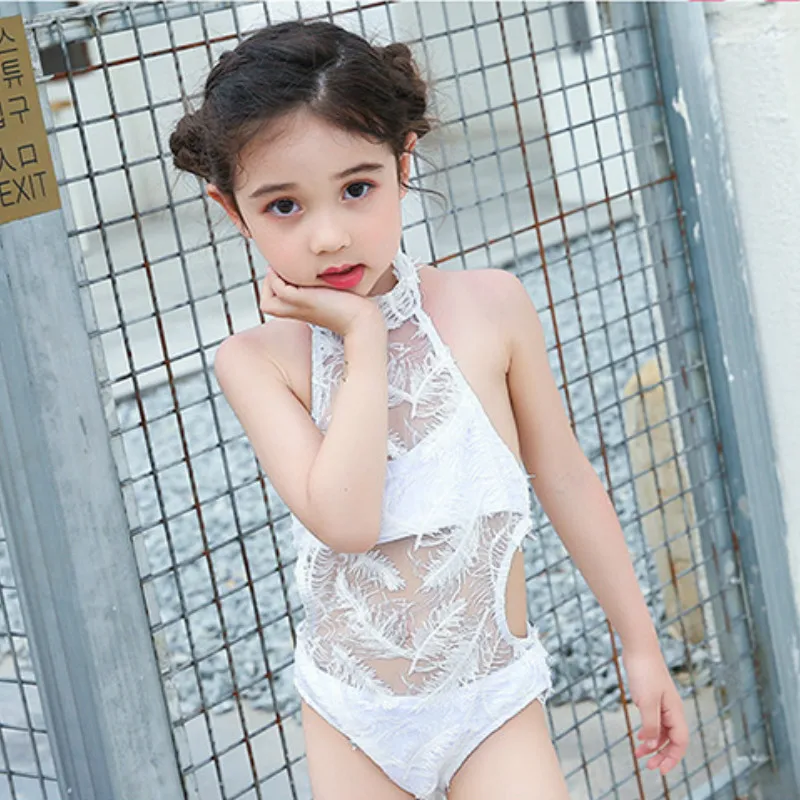 Новое поступление детский купальник сексуальный милый сиамский треугольный