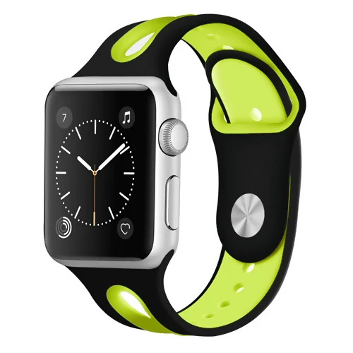 black yellow Спортивный ремешок для apple watch pulseira apple watch 4, 3, 5, ремешок 44 мм, 40 мм, iwatch band 42 мм, 38 мм, браслет correa, ремешок для часов - Цвет ремешка: black yellow