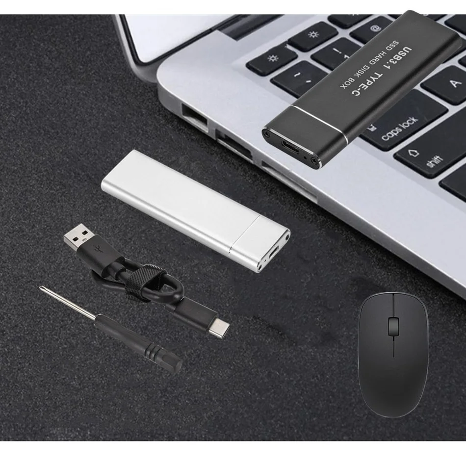 wvvmvv usb 3 1 type c to m 2 ngff ssd mobile hard drive disk box 6gbps external enclosure case for m2 sata ssd usb 3 1 22602280 free global shipping