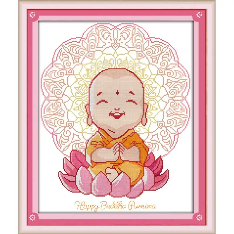 Буддийский монах мультяшный Счетный крест вышивка dmc китайский Набор для вышивки