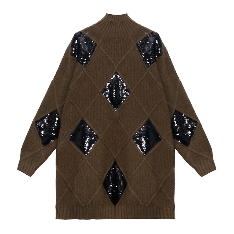 

XITAO Sequins Knitted Pullover Sweater Women 2020 Winter Casual Fashion New Style Temperament All Match Women Clothes DZL1897