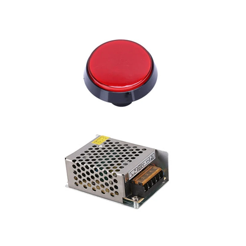 

1 Pcs Red LED Lamp 52Mm Dia Round Push Button Switch & 1 Pcs 5V 6A Regulated Switching Power Supply Converter