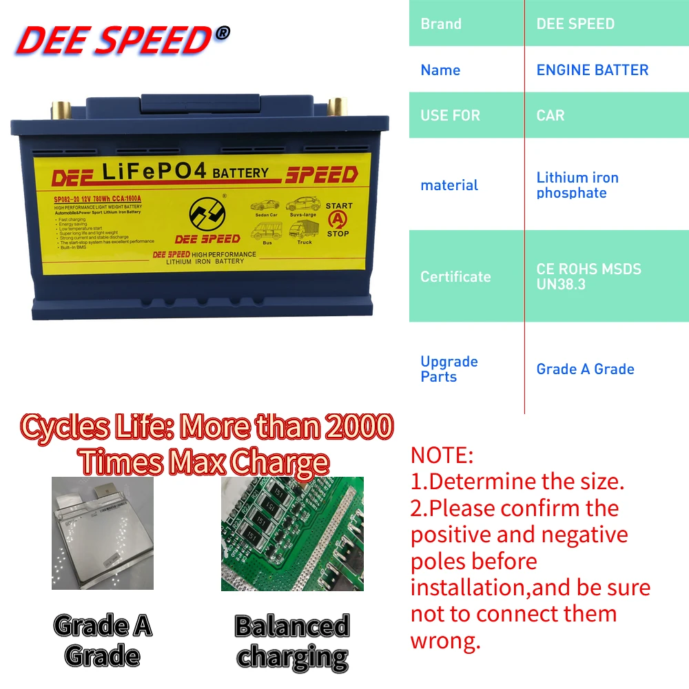 Аккумуляторная батарея LifePO4 12 в 60 ач для запуска автомобильного двигателя