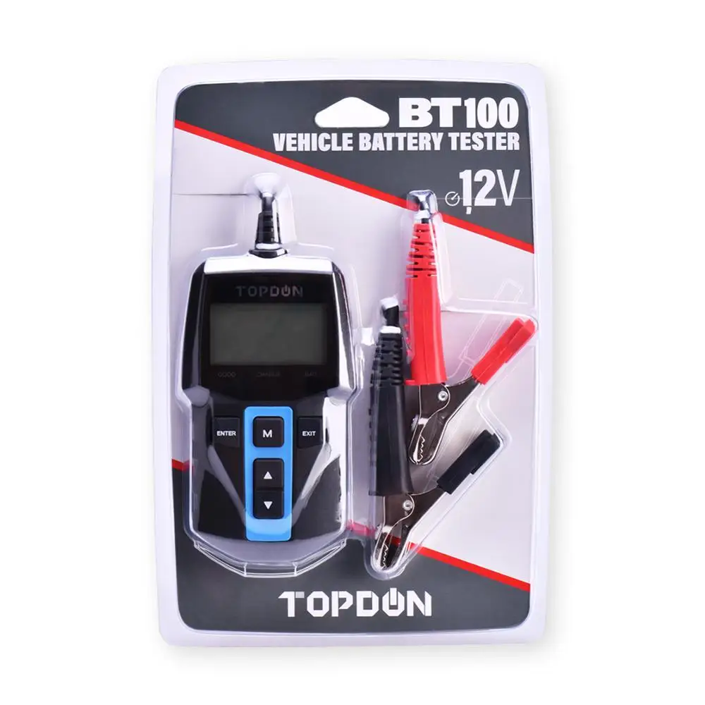 

Bt100 Car Battery Tester 12v 100-2000 Cca Auto Batteri Analyzer Test Load Capacity Testing For Car Truck Motorcycle