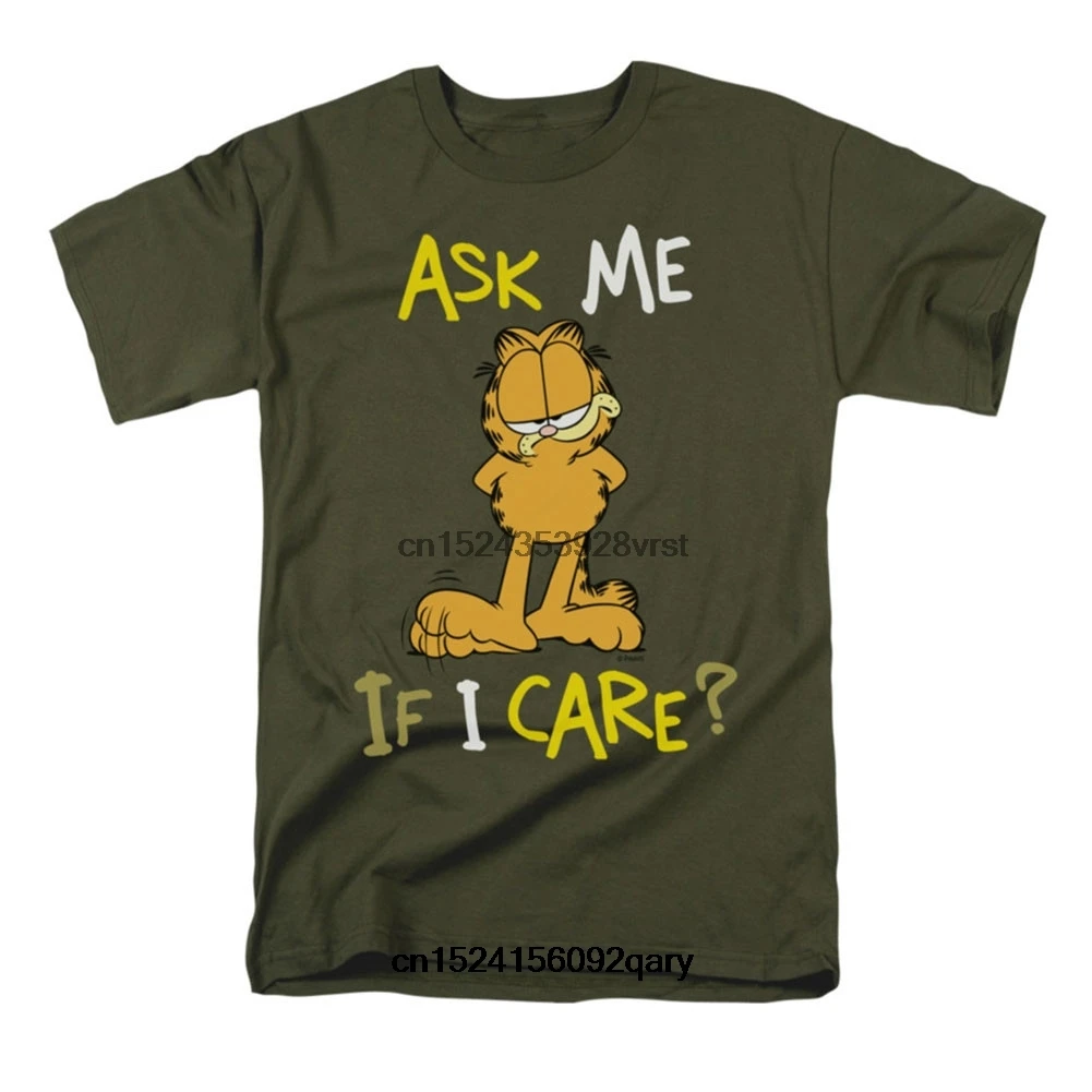 Забавная Мужская футболка для женщин и мужчин крутая Garfield Ask Me If I Care