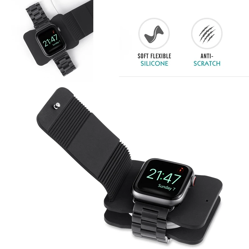 Чехол для зарядного устройства Apple Watch мягкий силиконовый держатель часов