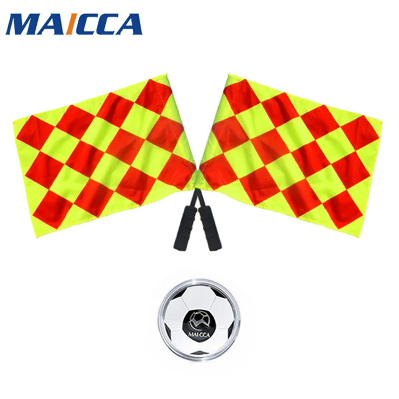 Флаг для футбольного судьи с сумкой переноски флаги Linesman оборудование боковых