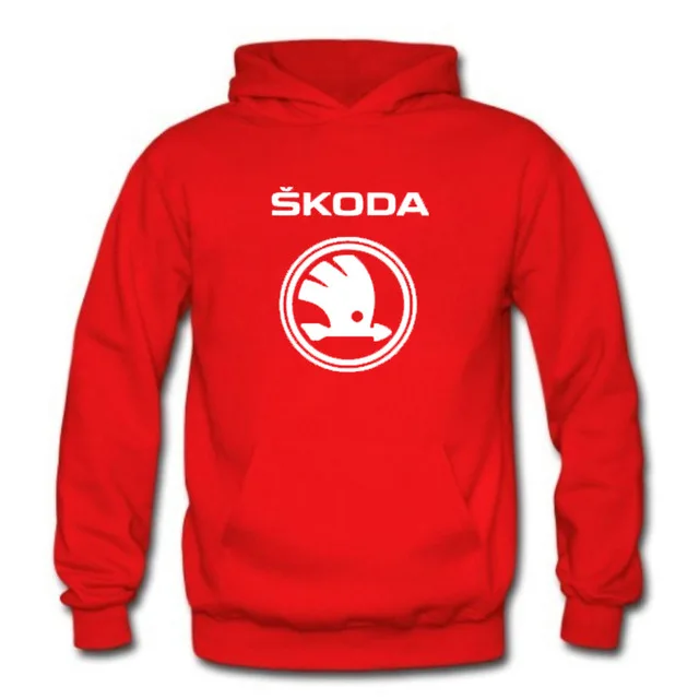 Толстовка мужская с логотипом автомобиля Skoda модный свитшот капюшоном в стиле