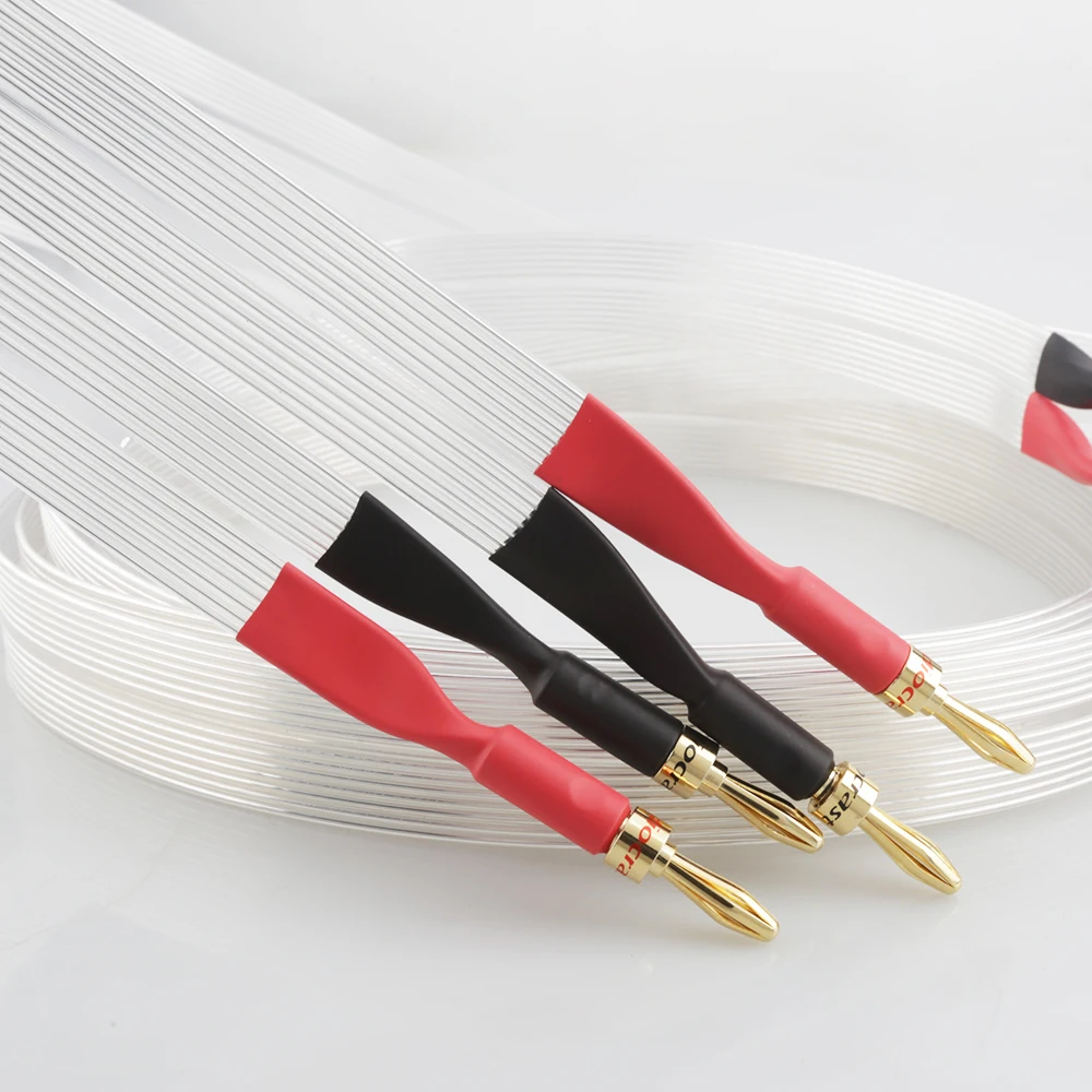 Аудиокабель Audiocrast FC01, Hi-End аудиокабель для динамиков, посеребренный, 24 к, с банановым штекером, Hi-Fi