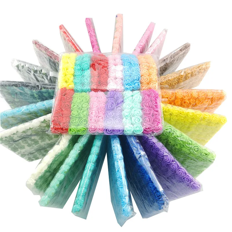 Flone 144 шт./упак. Мини Искусственные искусственные розы цветы подарок на день