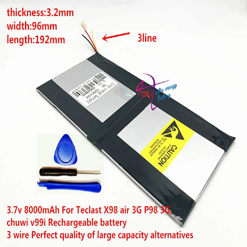 3 7 V 8000mAh для Teclast X98 air 3G P98 v99i Tablet PC батарея провода идеальное качество большой