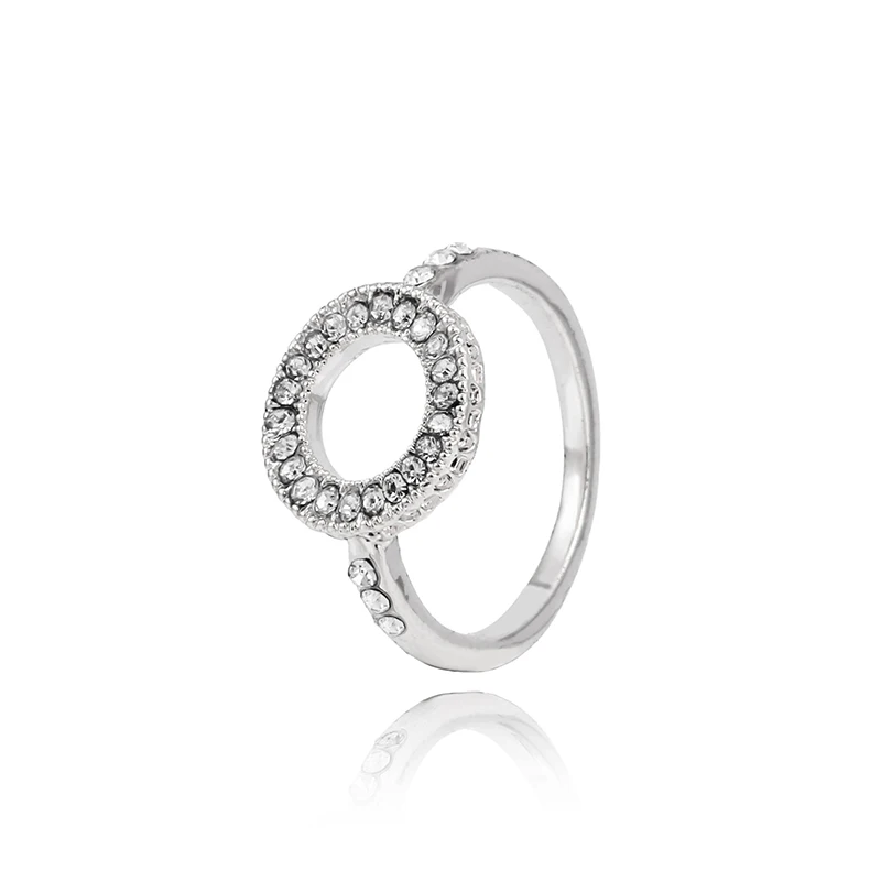 

Buipoey Fashion Rose Gold Shiny Eternal Round Rings For Women Men Original Boy Girl Gold Rings Couple Engagement Party Gift