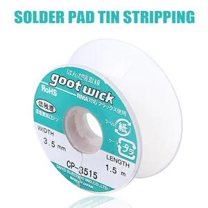 1 шт. оплетка для удаления припоя с сердечника, хорошая теплопроводность, проволочный рулон, длина 1,5 м, ширина 3,5 мм
