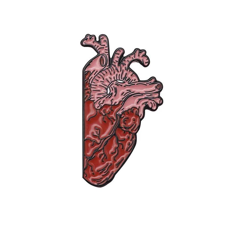 Heart 8 7 шт., булавка в форме сердца, океанская волновая повязка на голову, эмалированная брошь на булавке для женщин и мужчин, Панк значок на булавке, значок, орган, анатомия, ювелирное изделие, подарок - Окраска металла: Heart 8