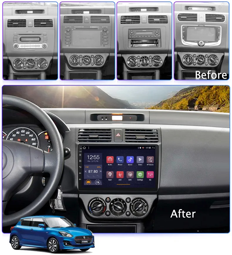 2G ram 32G rom 10 1 дюймов Android 8 full touch Автомобильная Мультимедийная система для Suzuki Swift