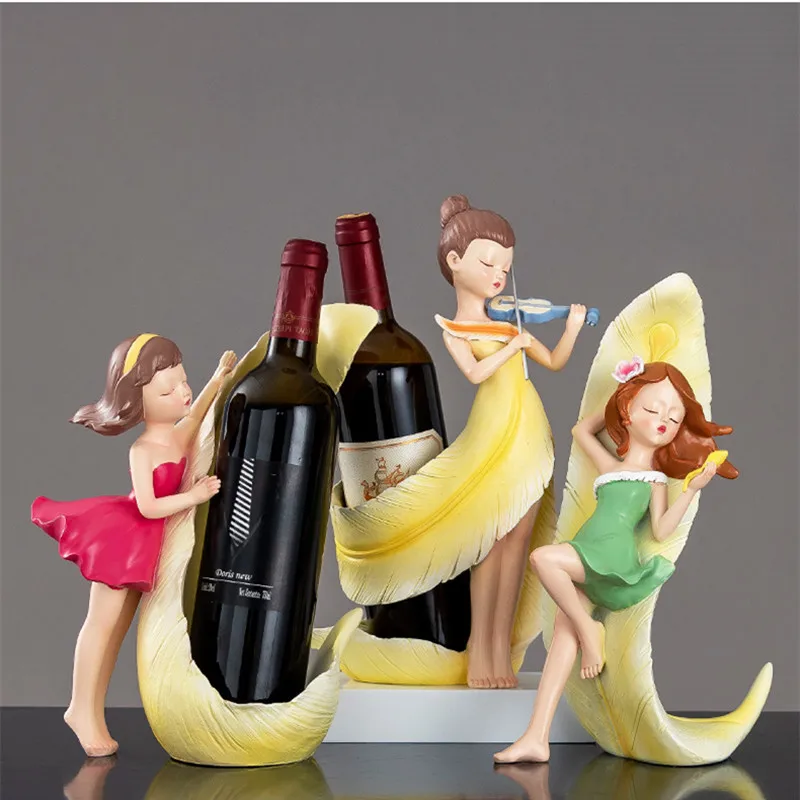 Скульптура для чтения скрипки с девушкой подставка вина фигурка Статуэтка из