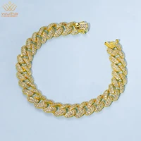 wuiha solid 925 sterling silver created moissanite 16 19cm hip hop rock gold bracelets for men women fine jewelry drop shipping