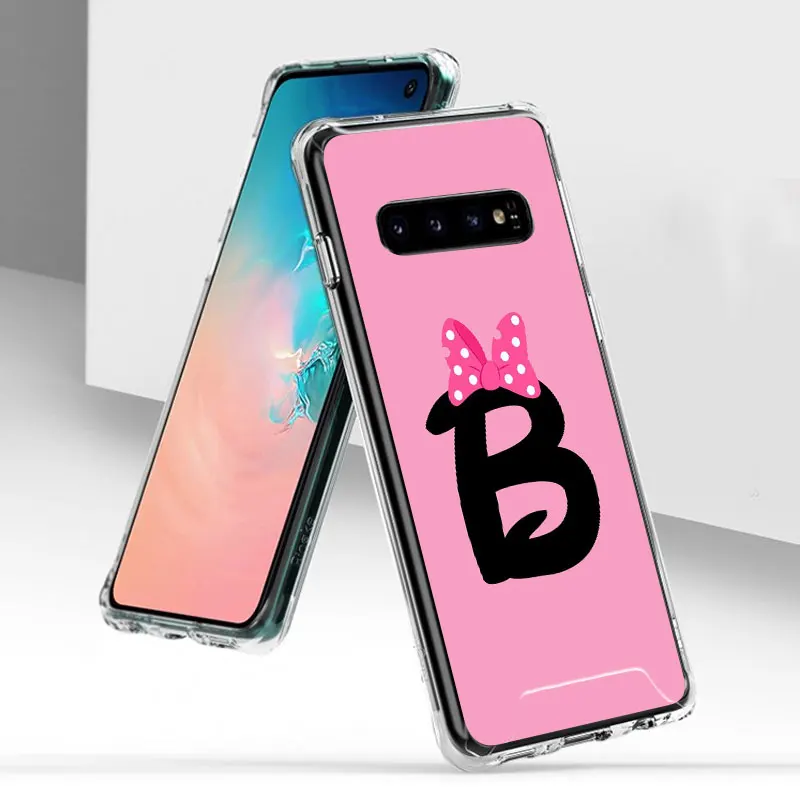Phone Case for Samsung Galaxy S20 FE S10 S8 S9 Plus S10e Note 10 Lite 9 20 Ultra Airbag Soft Cover Cute Bow Letter