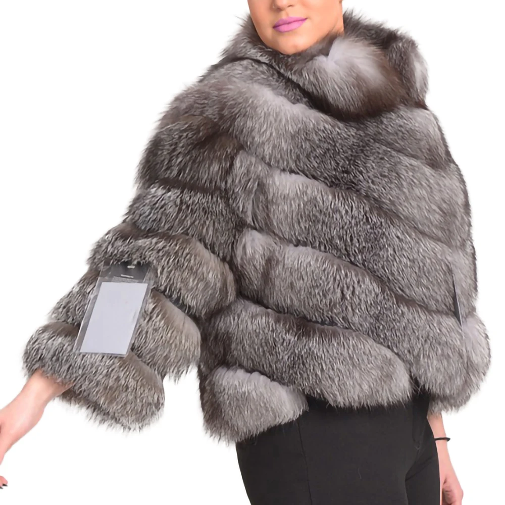 Женская меховая куртка с меховым воротником толстая теплая из натурального меха