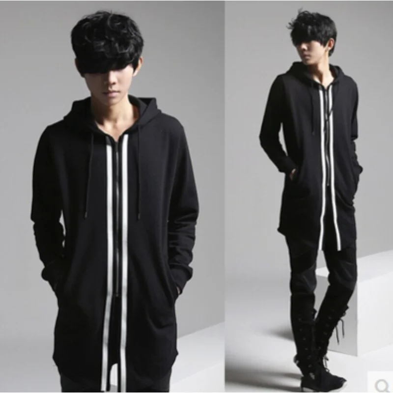 Мужская Длинная толстовка в стиле хип хоп уличная одежда большого размера с