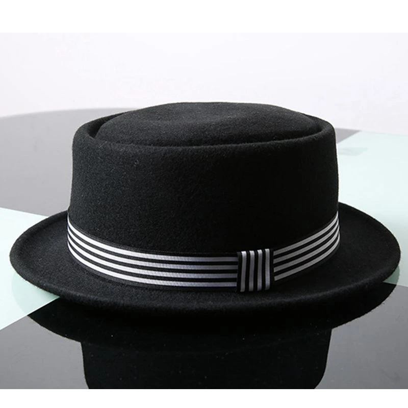 

Men Fedora Hat Fashion 100% Pure Australia Wool Men's Hat with Pork Pie Hat for Classic Church Wool Felt Hat