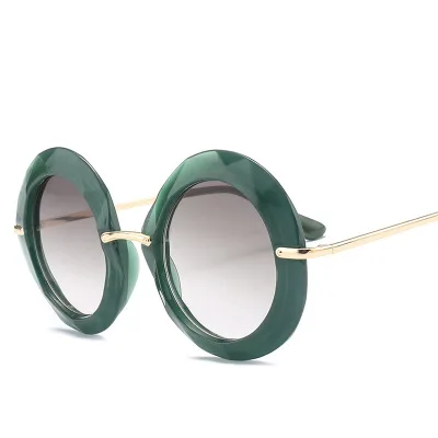 

COOLSIR 2019 New Brand Designer Round Sunglasses Women Men Fashion Alloy Black Red Frame Eyewear Gradient Lens UV400