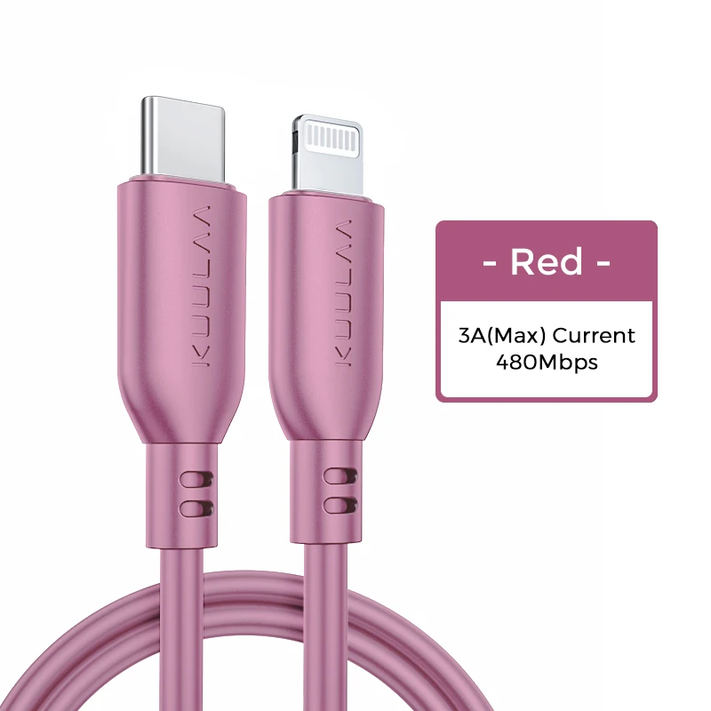 Red KUULAA MFi USB C к Lightning Кабель для iPhone 11 Pro Max X XS 8 XR 18 Вт PD Быстрая зарядка usb type C кабель для Macbook USB-C шнур - Цвет: Red