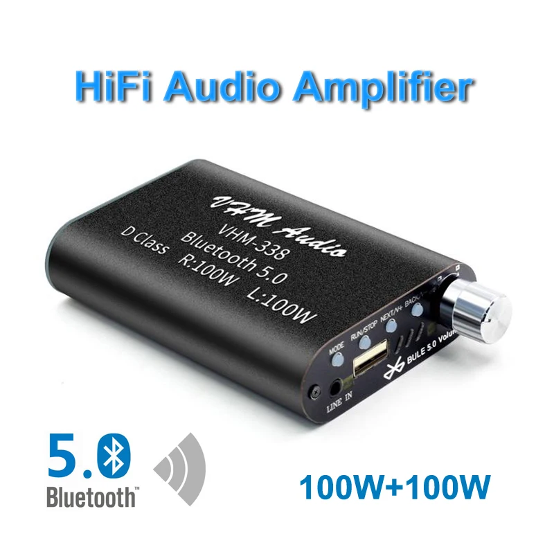 Цифровой усилитель мощности 100 Вт + Bluetooth 5 0 беспроводной аудиоусилитель класса D